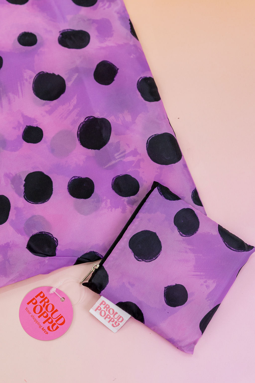 PP Reusable Shopper Bag in Purple Cheetah by Kasey Rainbow