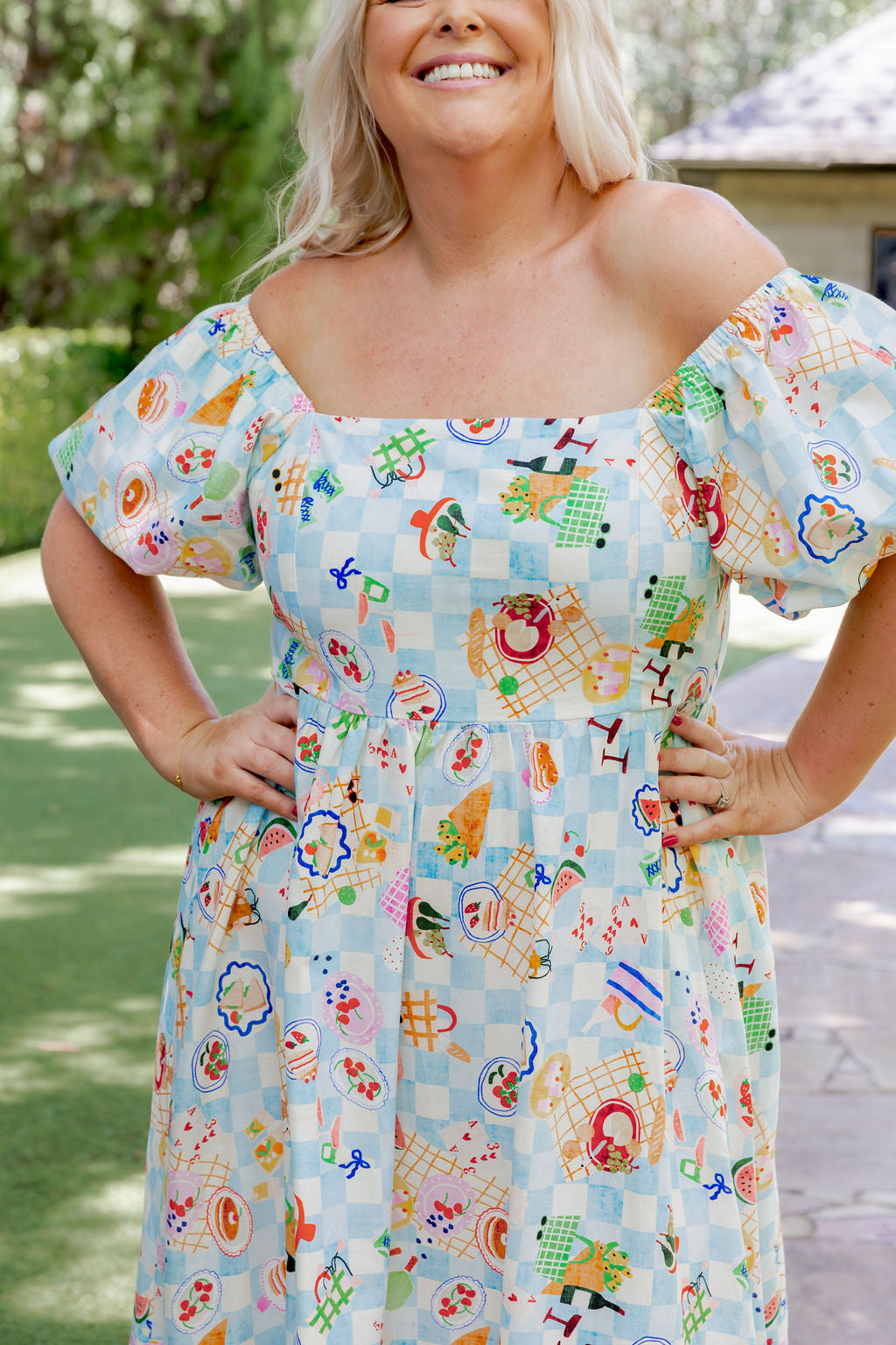 Giovanna Linen Blend Maxi Dress in Picnic