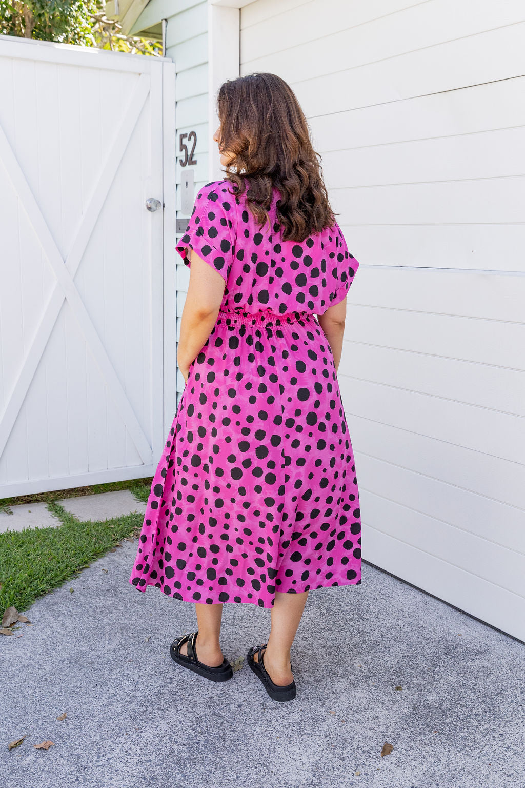 Millie Midi Dress in Pink Cheetah by Kasey Rainbow