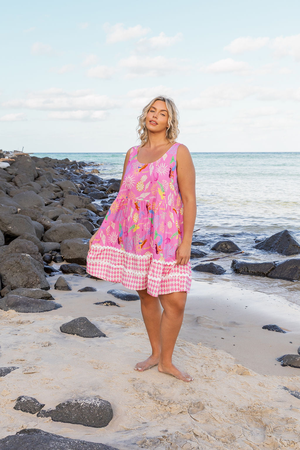 Tony Dress in Serena/Sorrento Pink