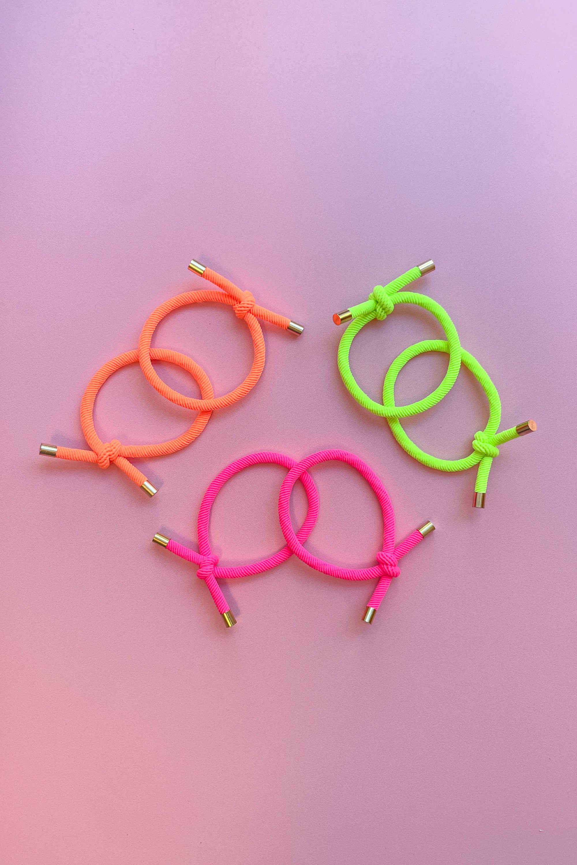 6 Pack Hair Ties in Neon