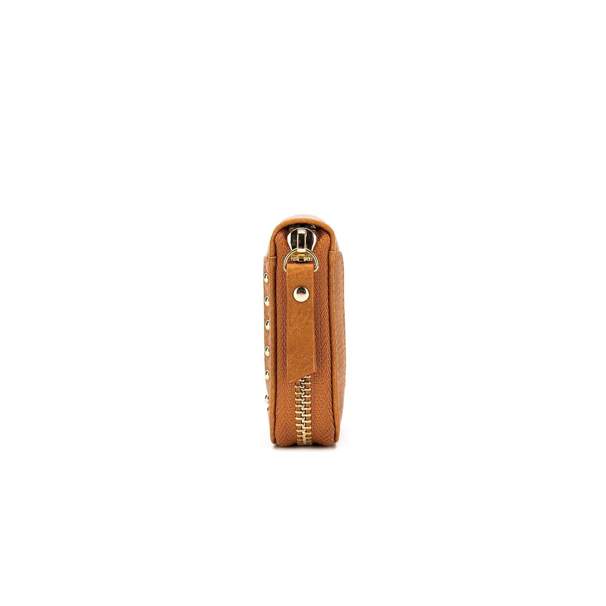 Rebel Tan Studded Mini Wallet