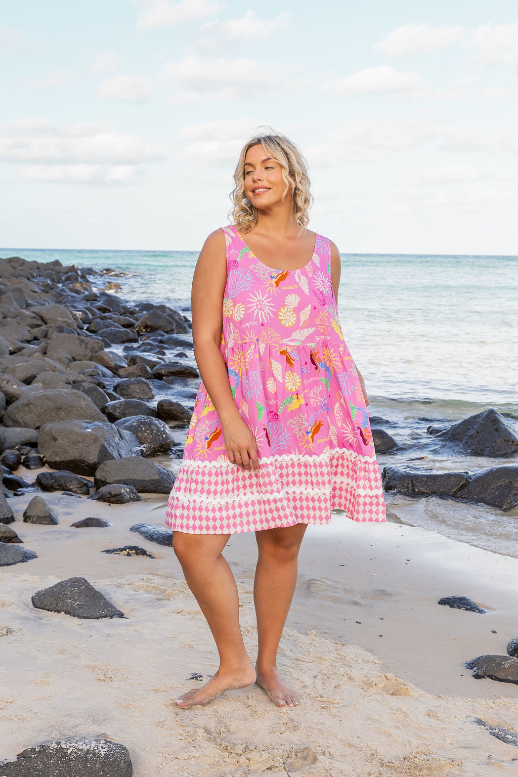 Tony Dress in Serena/Sorrento Pink