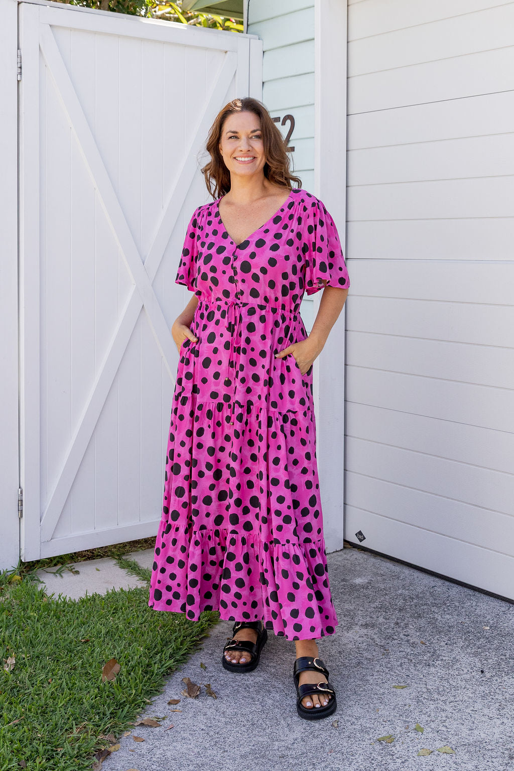 Bonnie Dress in Pink Cheetah by Kasey Rainbow