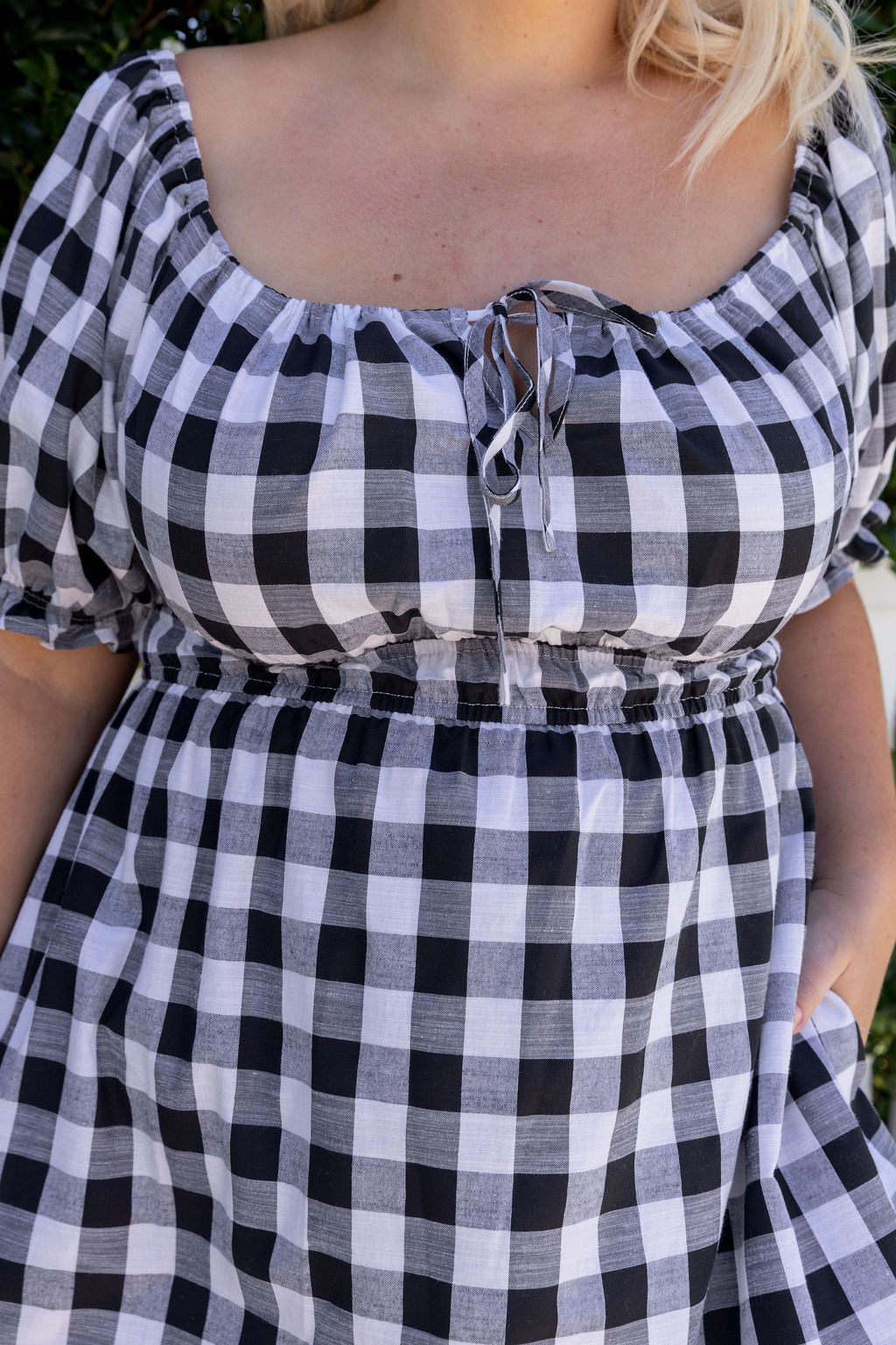 Amberly Dress in Black Gingham