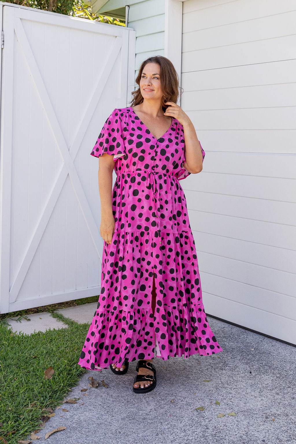 Bonnie Dress in Pink Cheetah by Kasey Rainbow