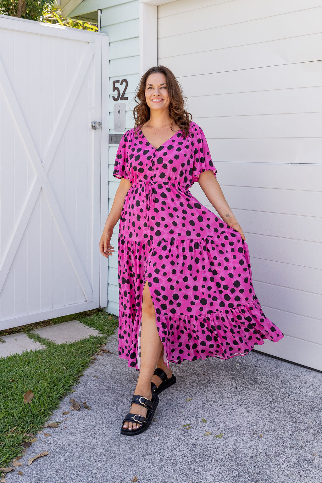 Bonnie Dress in Pink Cheetah by Kasey Rainbow