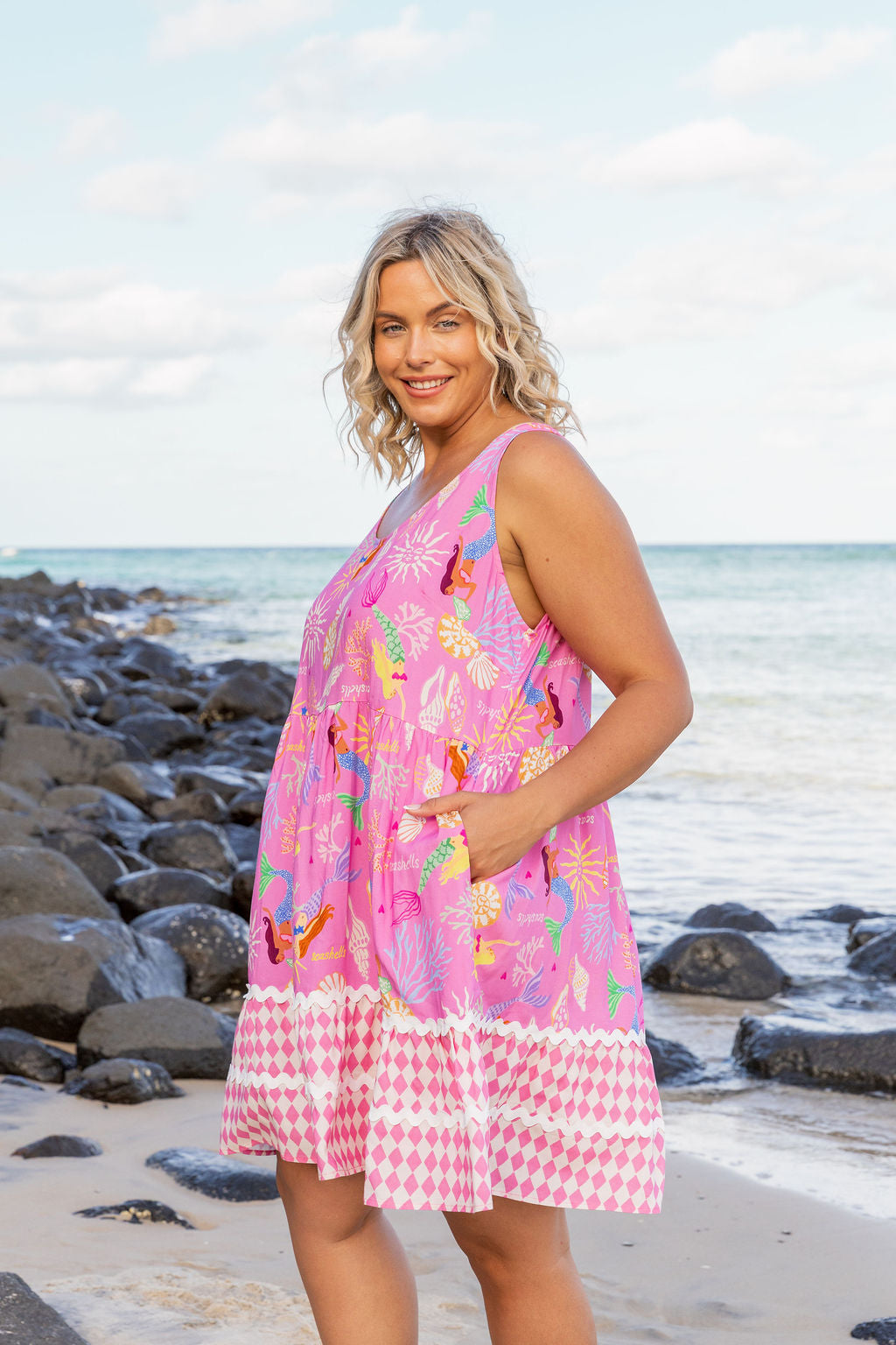 Tony Dress in Serena/Sorrento Pink