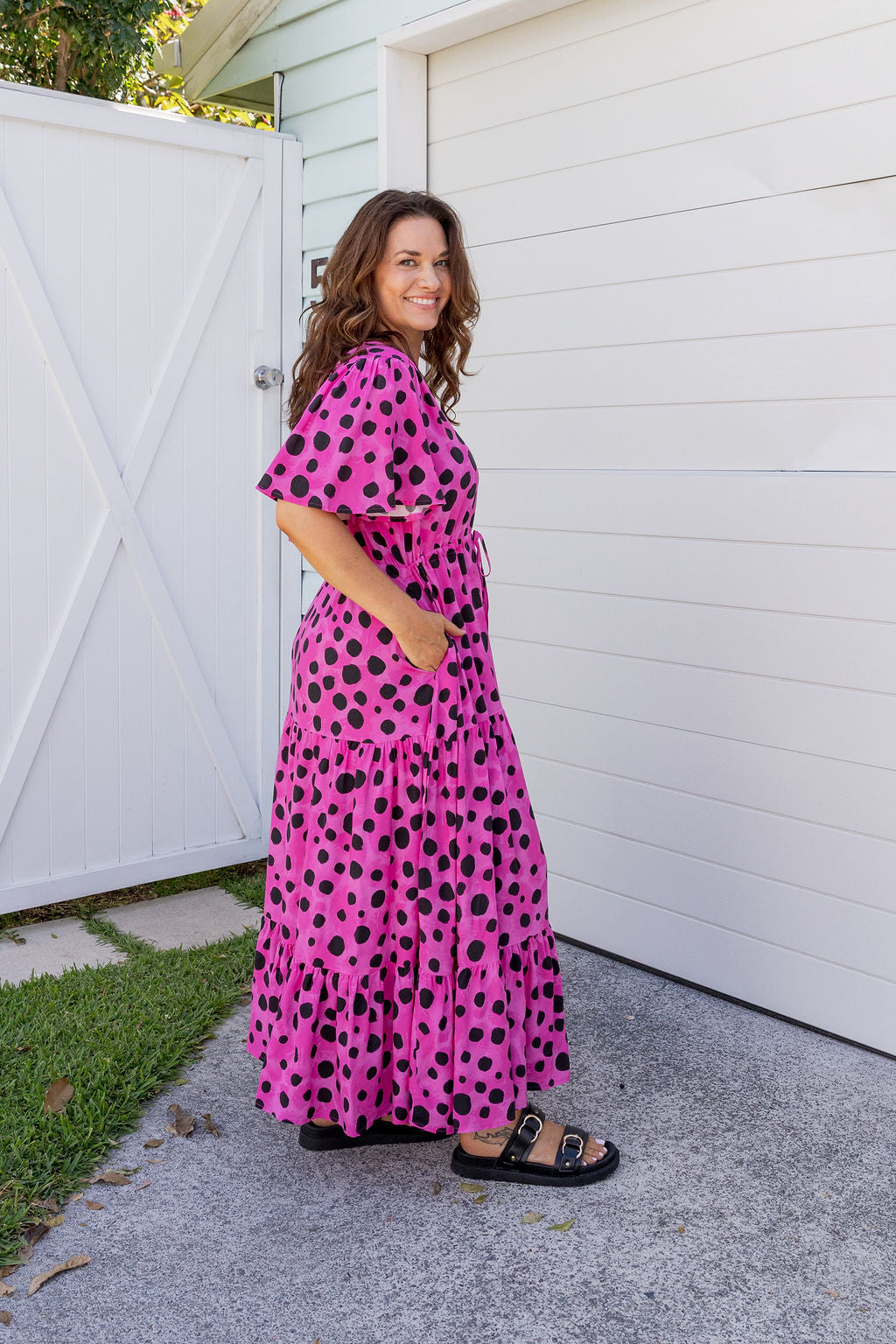 Bonnie Dress in Pink Cheetah by Kasey Rainbow