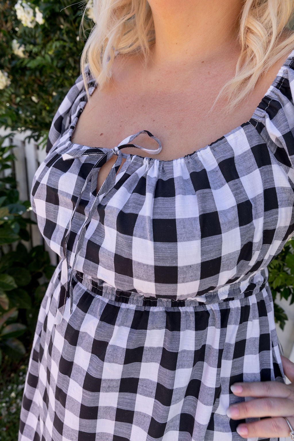 Amberly Dress in Black Gingham
