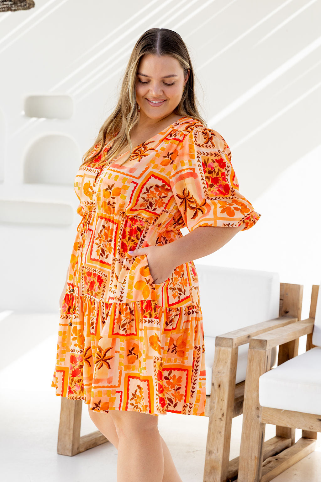 Ziggy Dress in Sunkissed Mosaic