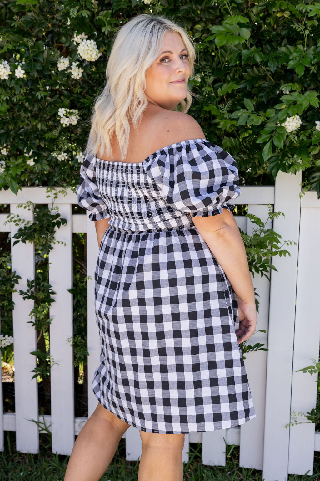 Amberly Dress in Black Gingham