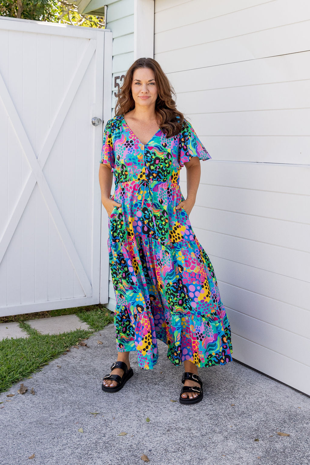 Bonnie Dress in Electric Leopard by Kasey Rainbow