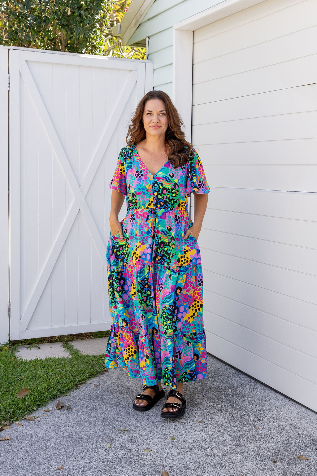 Bonnie Dress in Electric Leopard by Kasey Rainbow