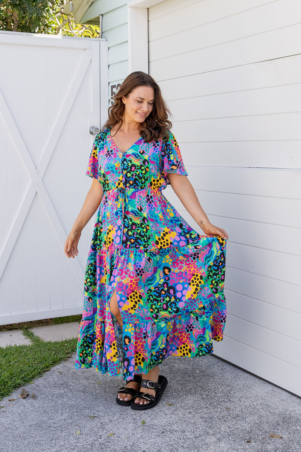 Bonnie Dress in Electric Leopard by Kasey Rainbow