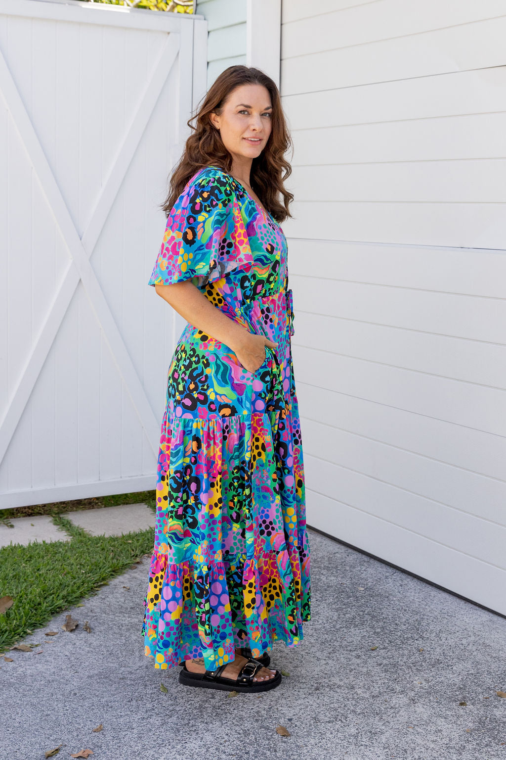 Bonnie Dress in Electric Leopard by Kasey Rainbow
