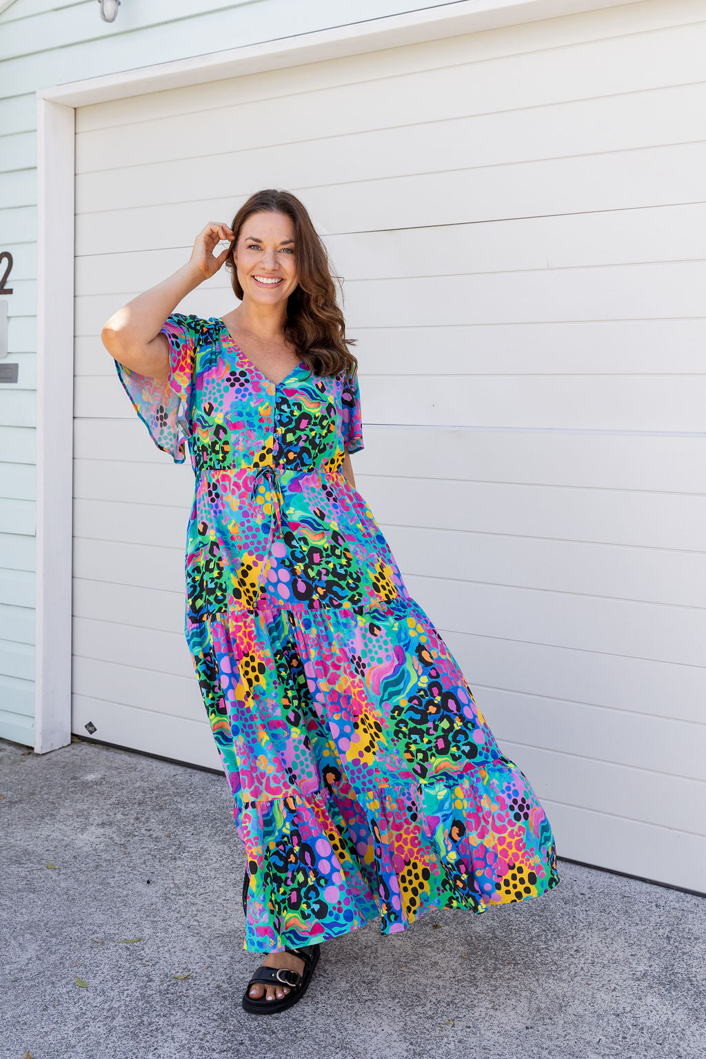 Bonnie Dress in Electric Leopard by Kasey Rainbow