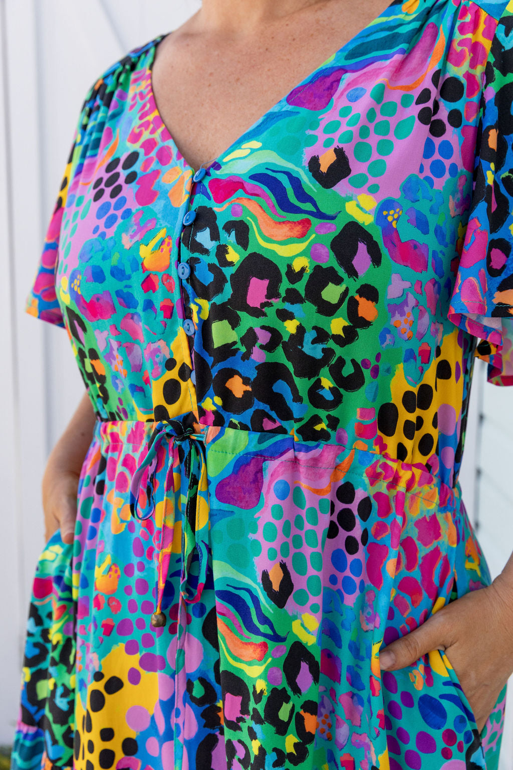 Bonnie Dress in Electric Leopard by Kasey Rainbow
