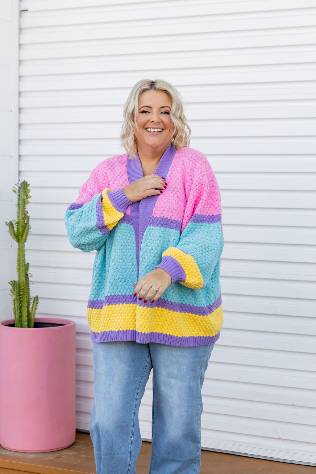 Marbelle Knit Cardigan in Pastel Mix