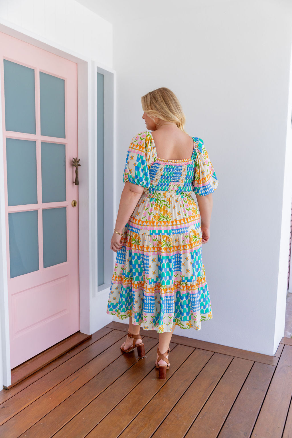 Peri Midi Dress in Patch Garden