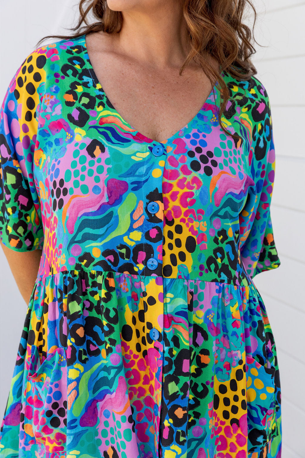 Disco Dress in Electric Leopard by Kasey Rainbow