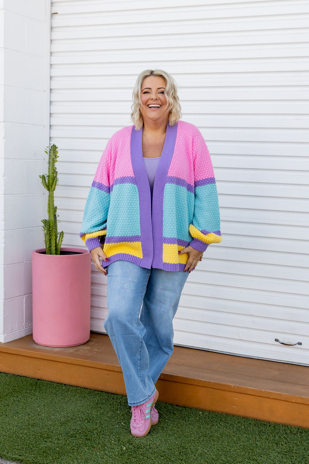 Marbelle Knit Cardigan in Pastel Mix