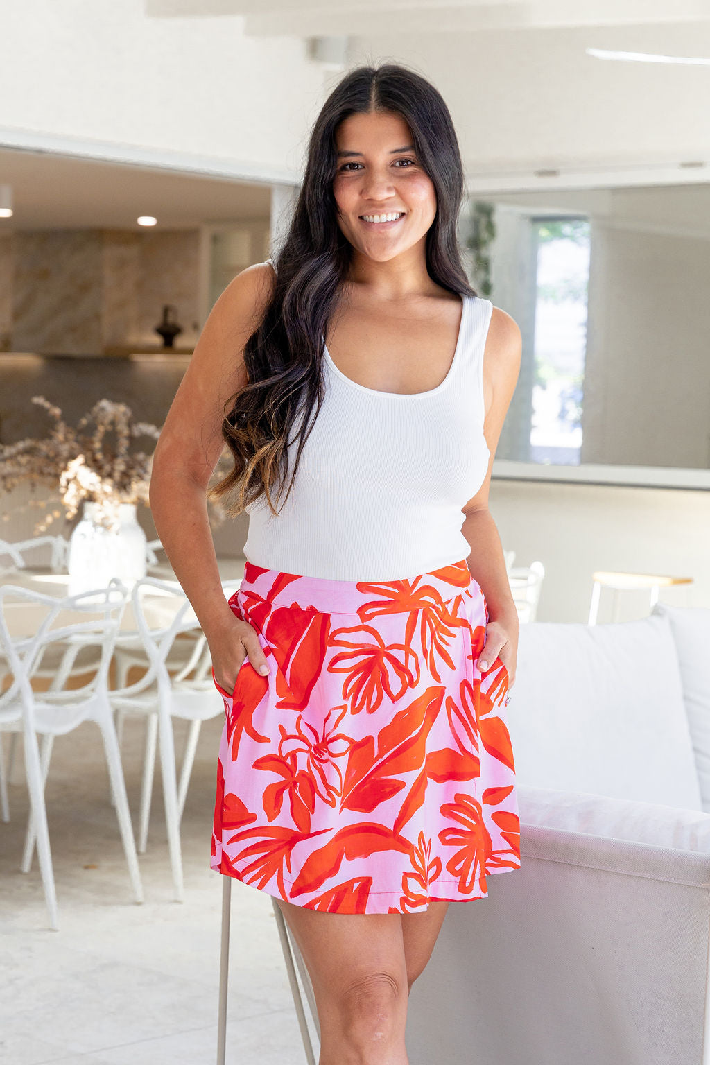 Samara Skort in Blush Fern