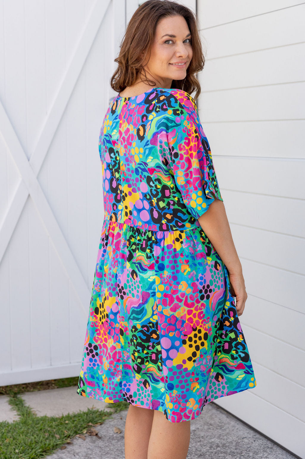 Disco Dress in Electric Leopard by Kasey Rainbow