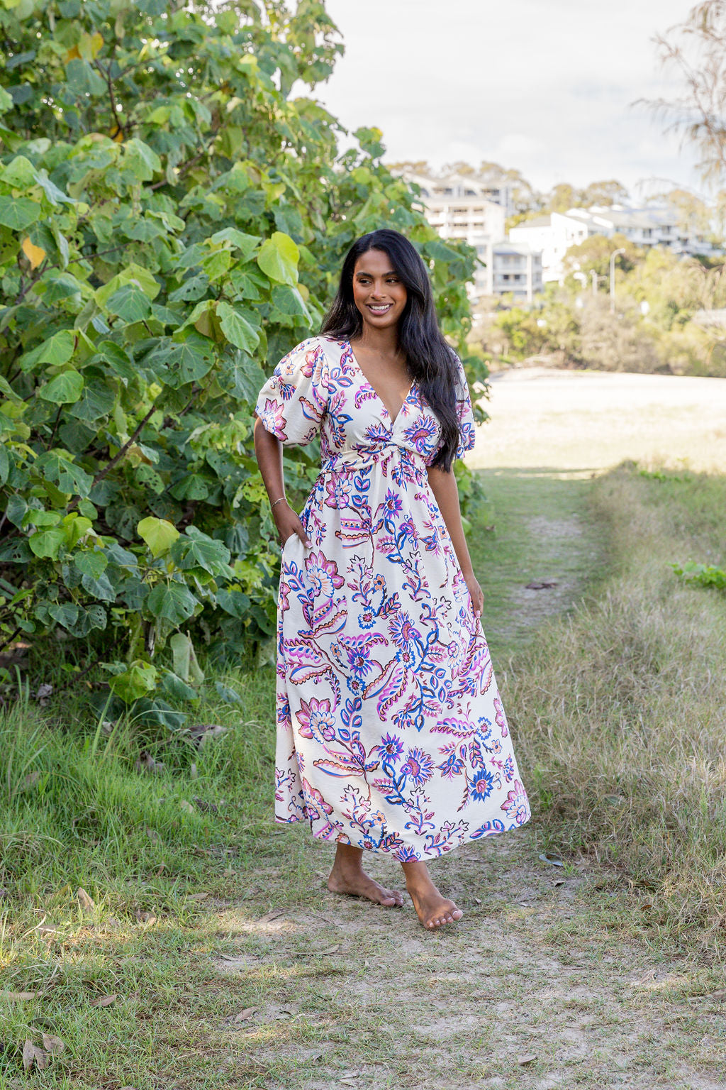 Lucinda Maxi Dress in Floral Paint