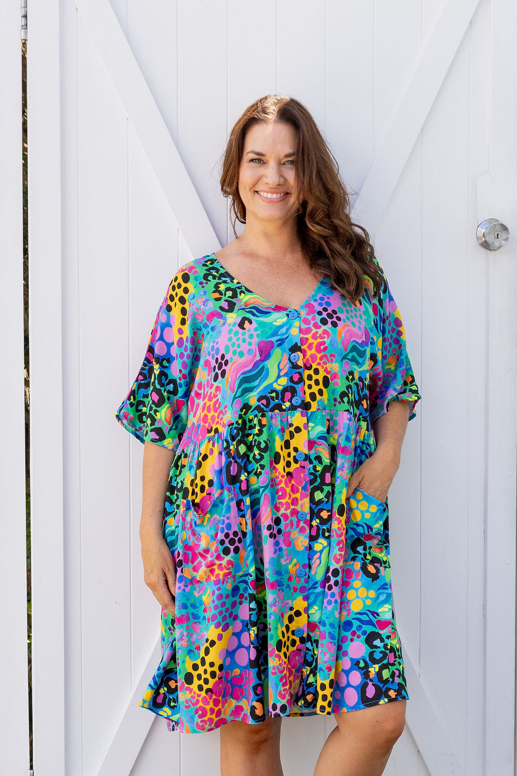 Disco Dress in Electric Leopard by Kasey Rainbow