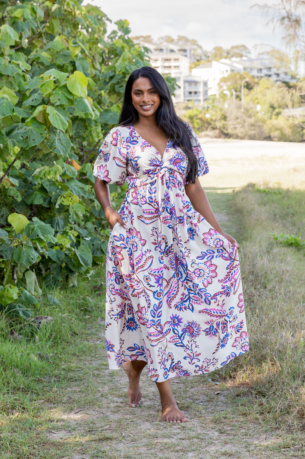 Lucinda Maxi Dress in Floral Paint