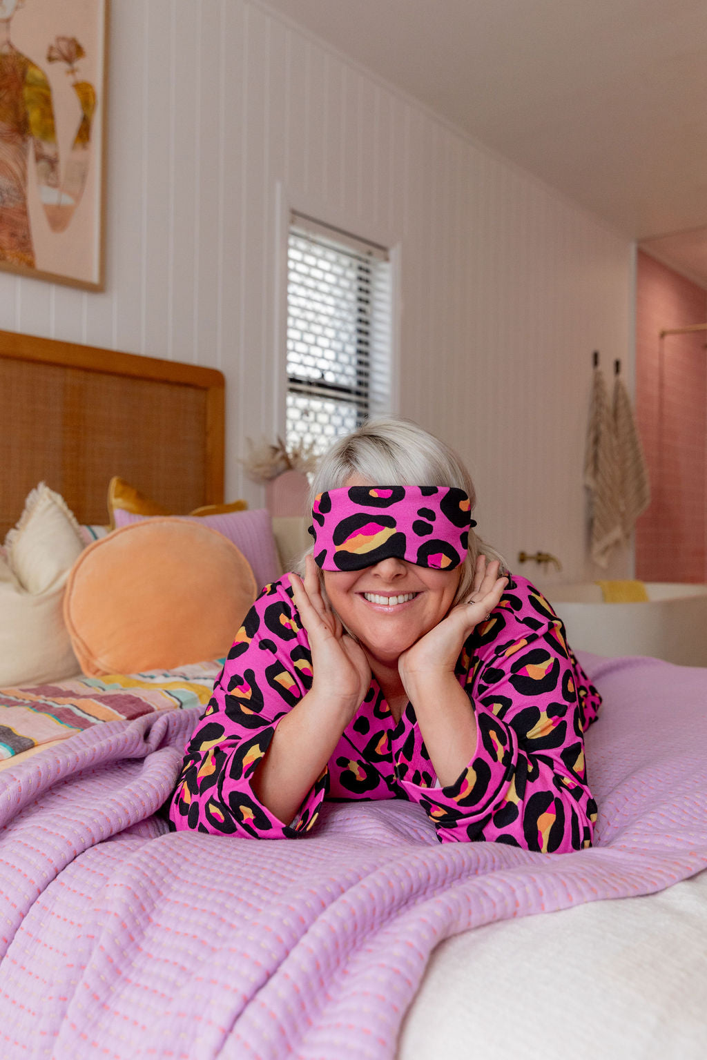 Fantasy Sleep Mask in Pink Leopard by Kasey Rainbow