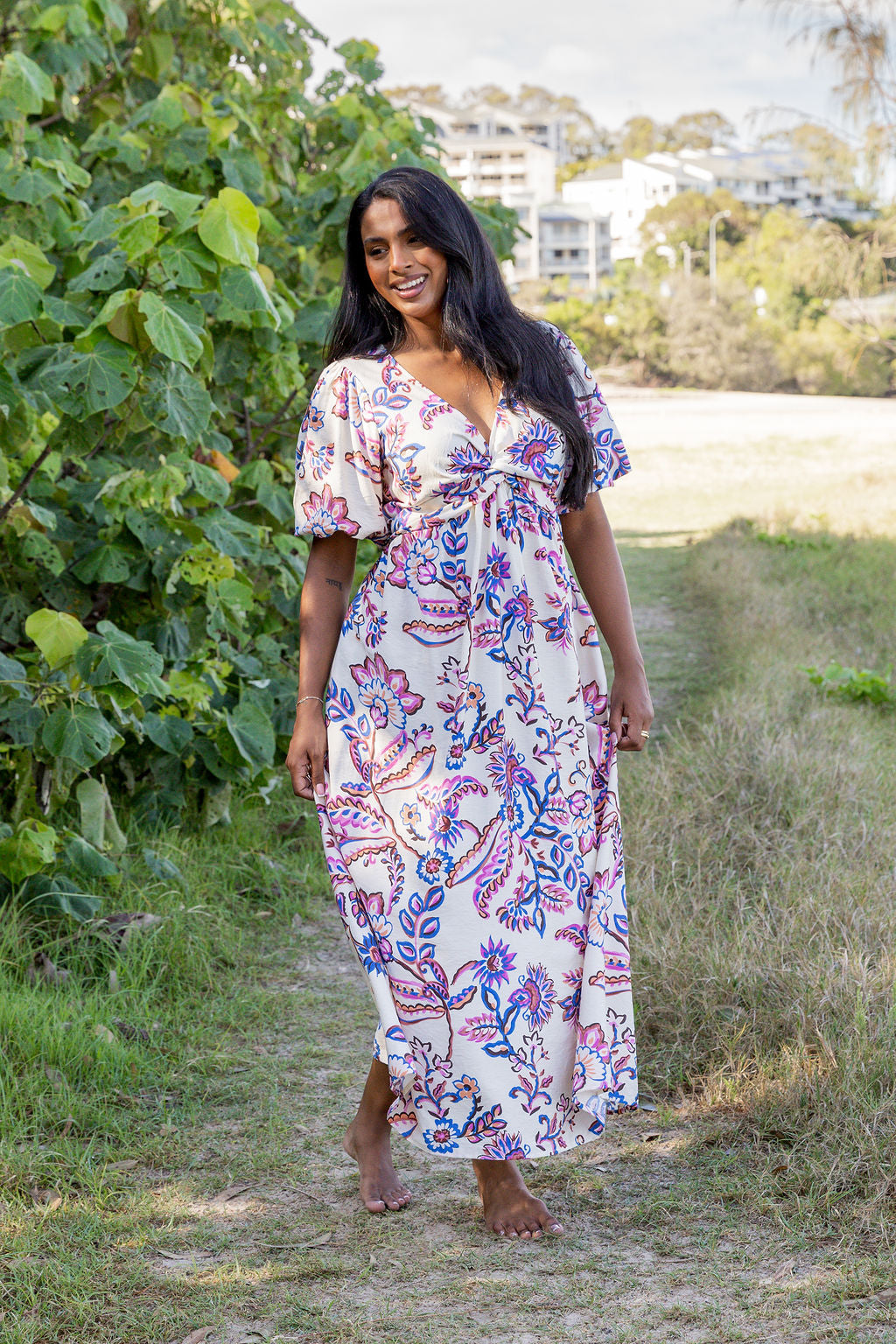 Lucinda Maxi Dress in Floral Paint