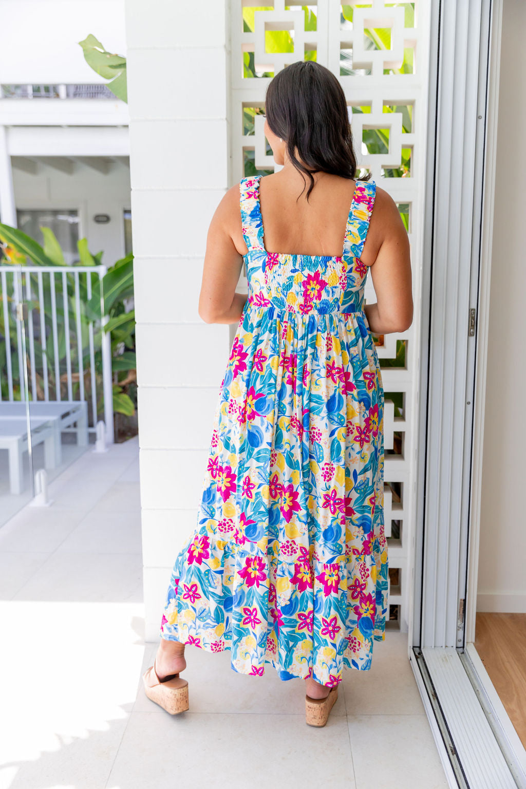 Adele Maxi Dress in Lemon Garden