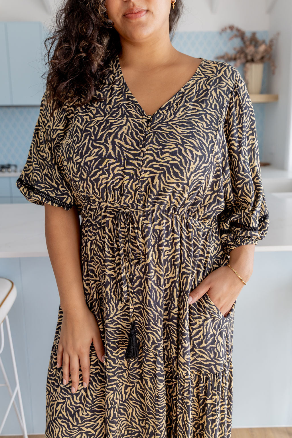 Addison Maxi Dress in Zebra