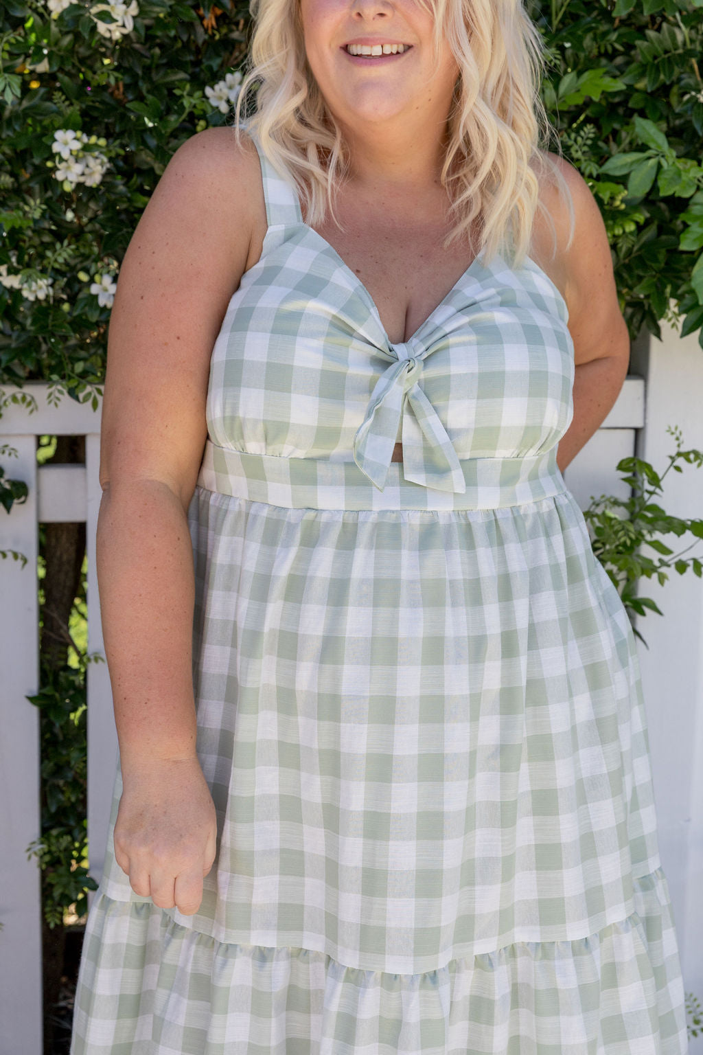 green gingham dress plus size Green Flannel Plaid Tatum Mini Dress Medium main image 0