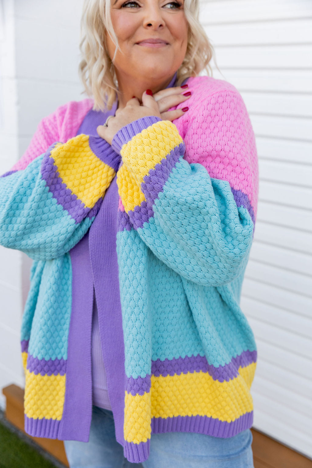 Marbelle Knit Cardigan in Pastel Mix