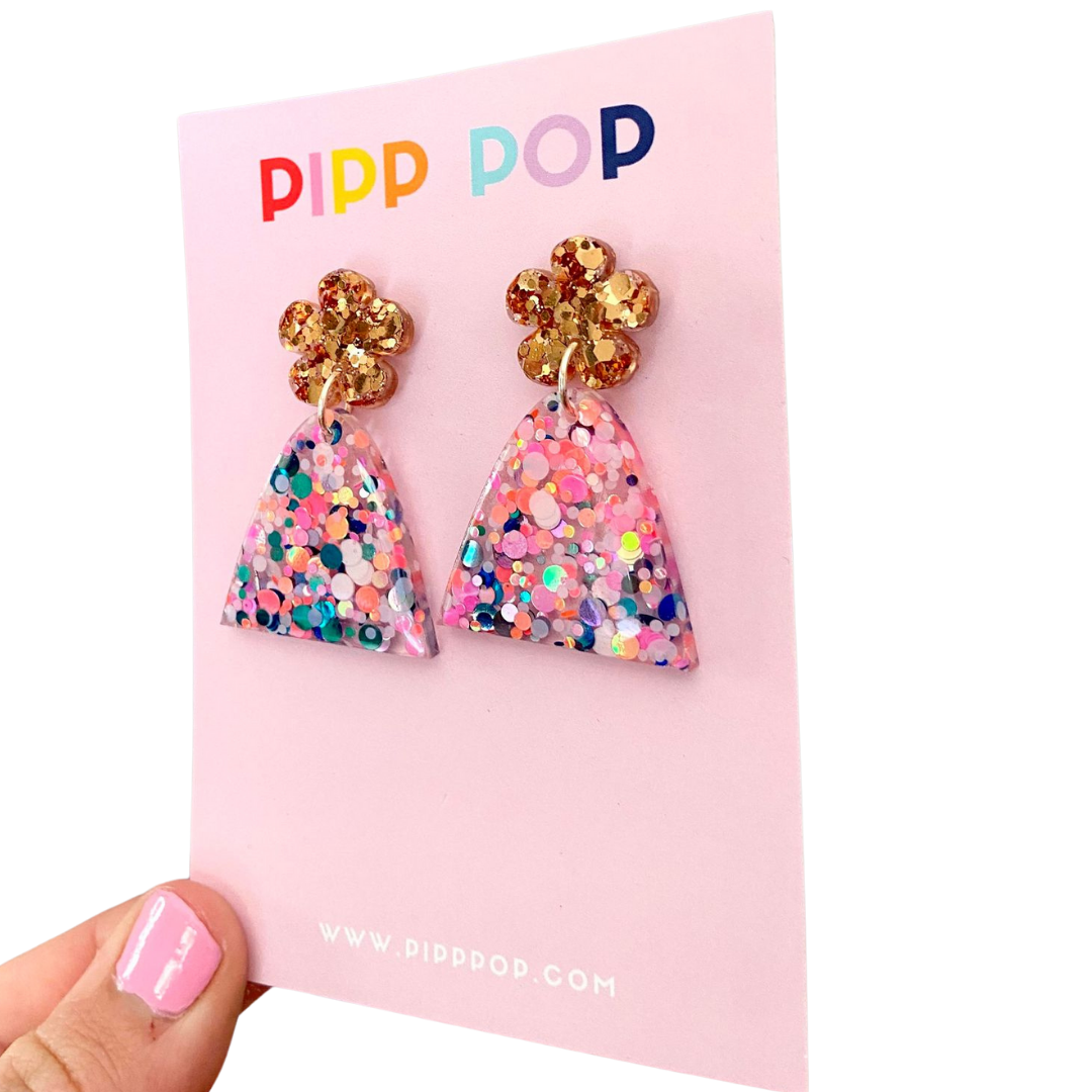 Evie Glitter Confetti Dangle Earrings