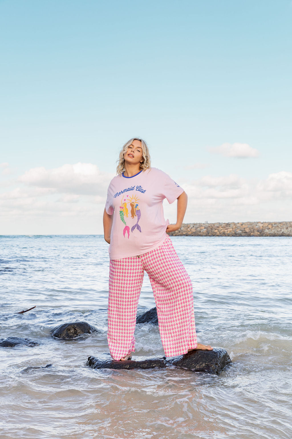 Alfie Oversized Tee in Mermaid Club