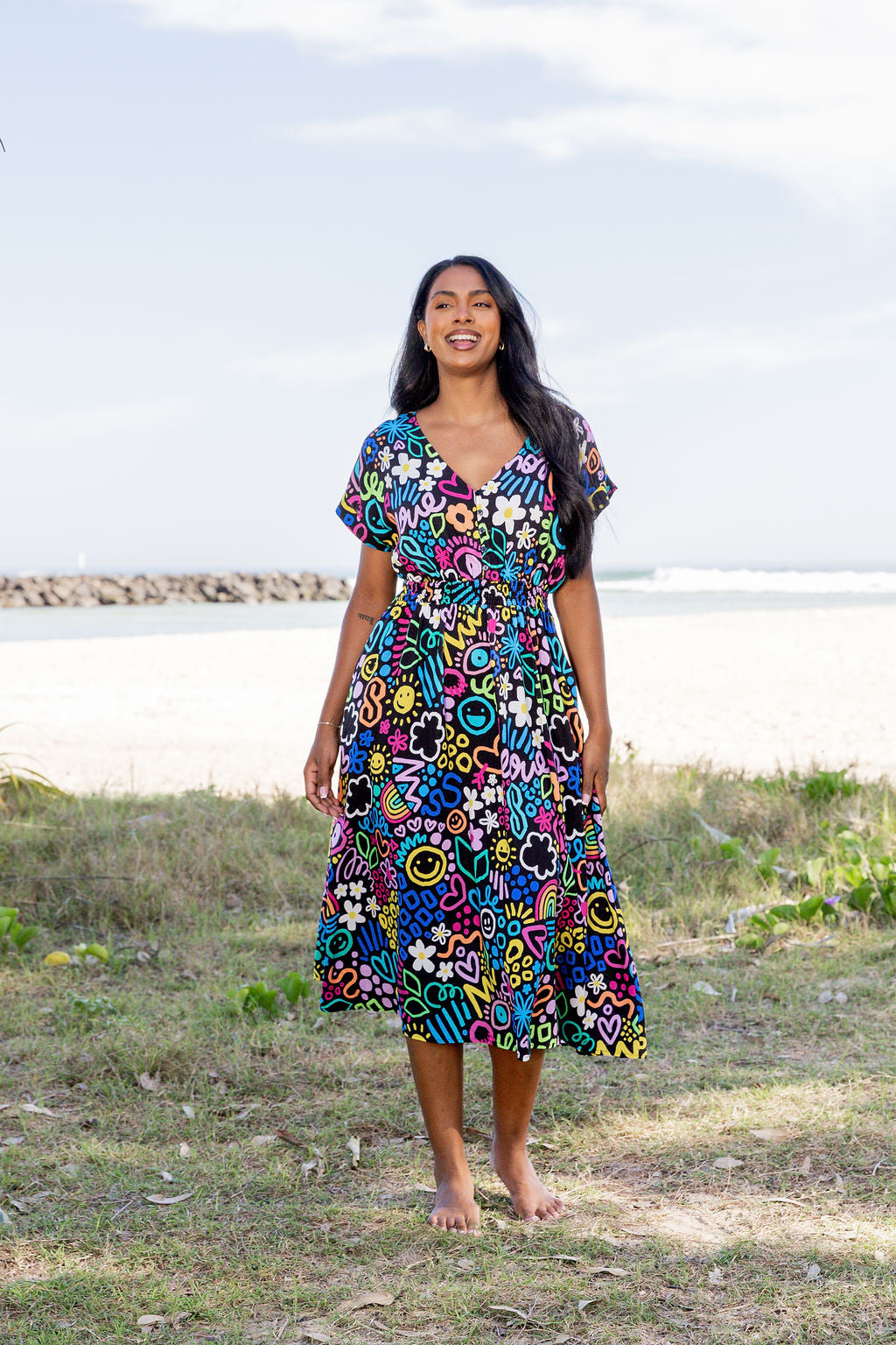 Millie Midi Dress in Teenage Dream by Kasey Rainbow