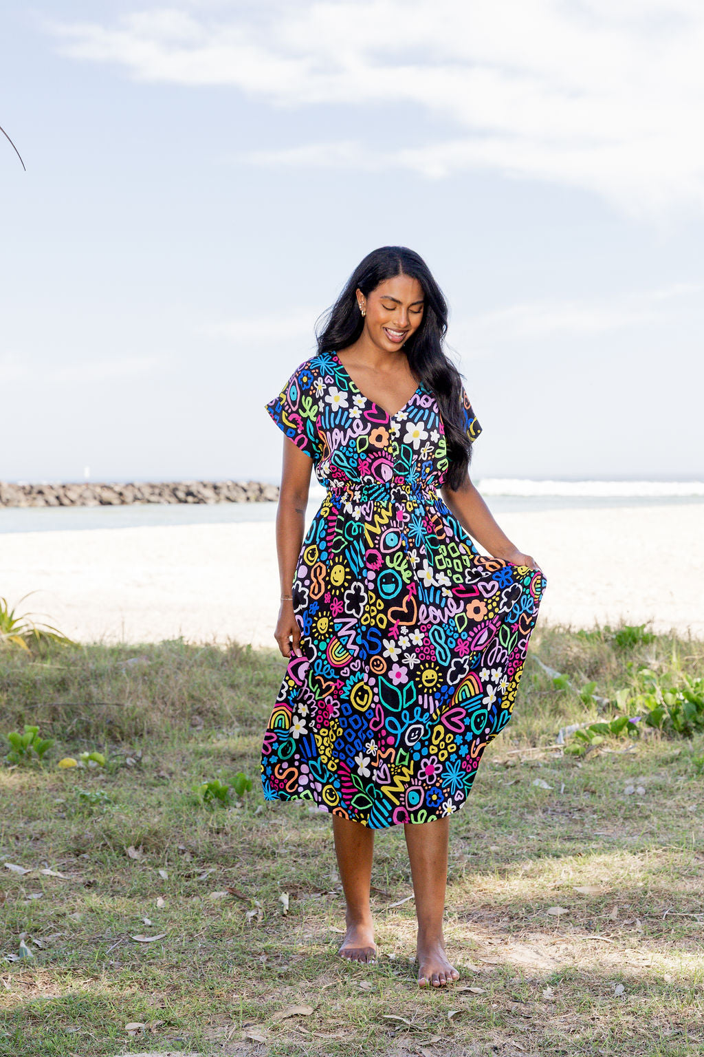 Millie Midi Dress in Teenage Dream by Kasey Rainbow