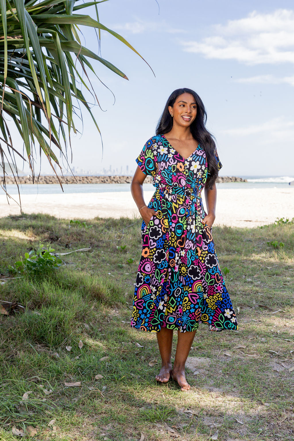 Millie Midi Dress in Teenage Dream by Kasey Rainbow