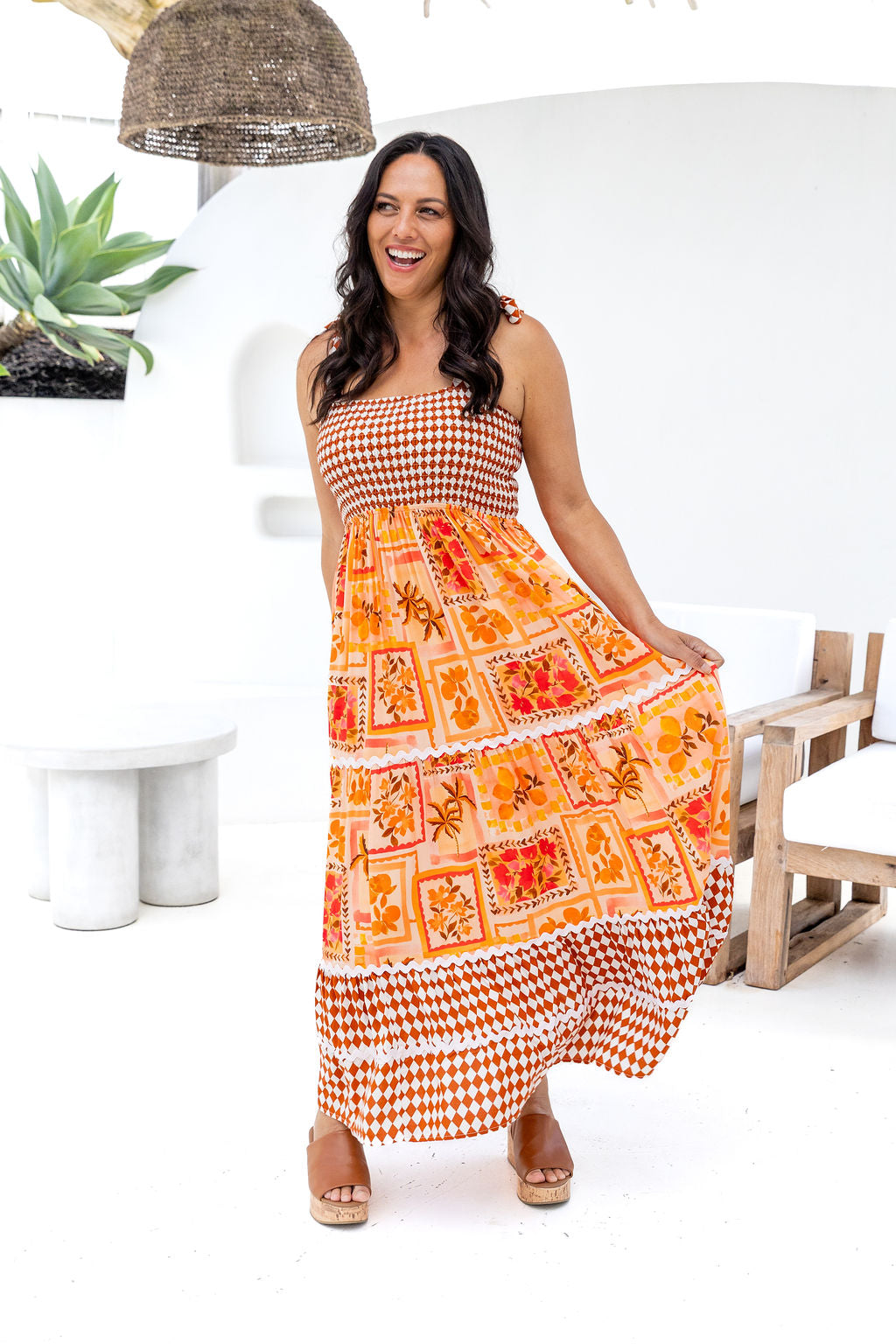 Allegra Maxi Dress in Sunkissed Mosaic