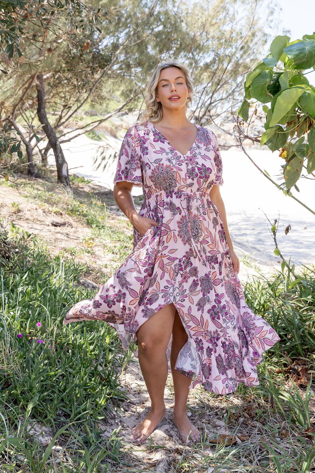 Eden Maxi Dress in Blushing Blossoms
