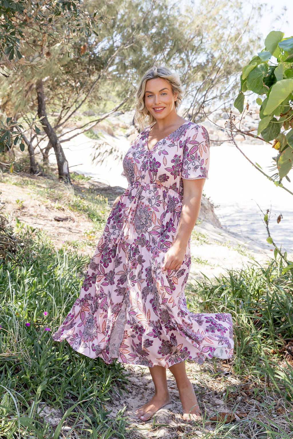 Eden Maxi Dress in Blushing Blossoms