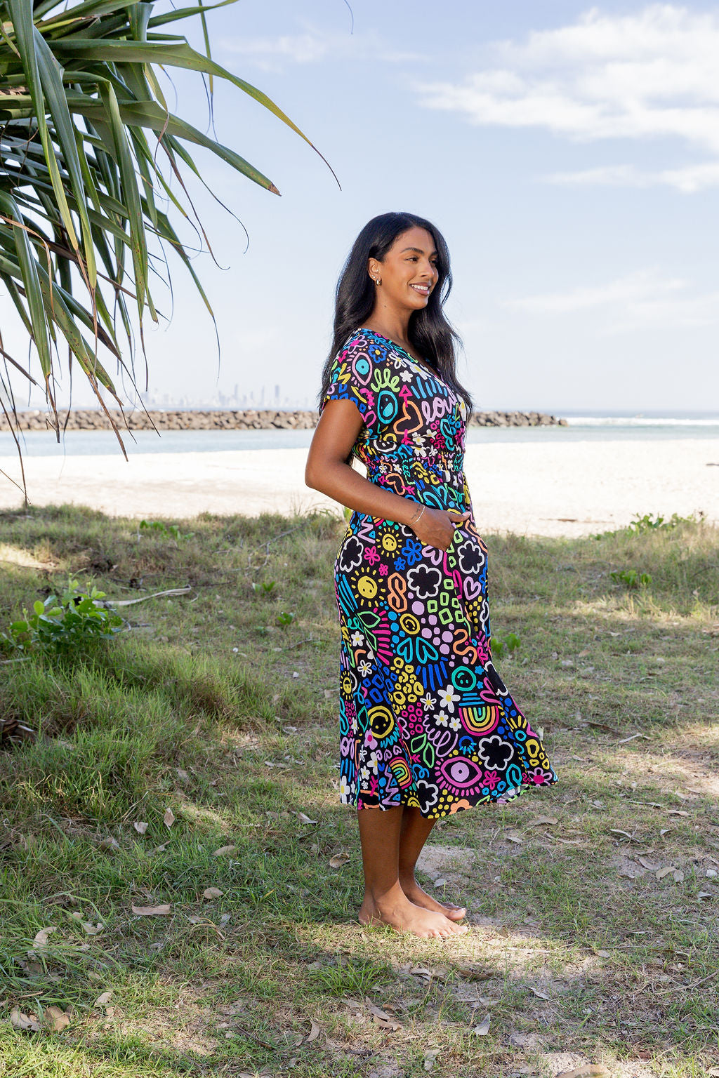 Millie Midi Dress in Teenage Dream by Kasey Rainbow