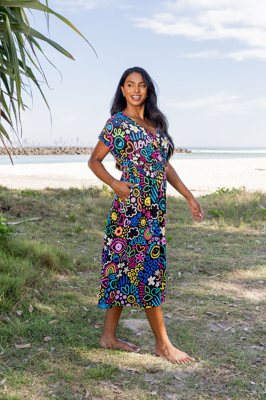 Millie Midi Dress in Teenage Dream by Kasey Rainbow