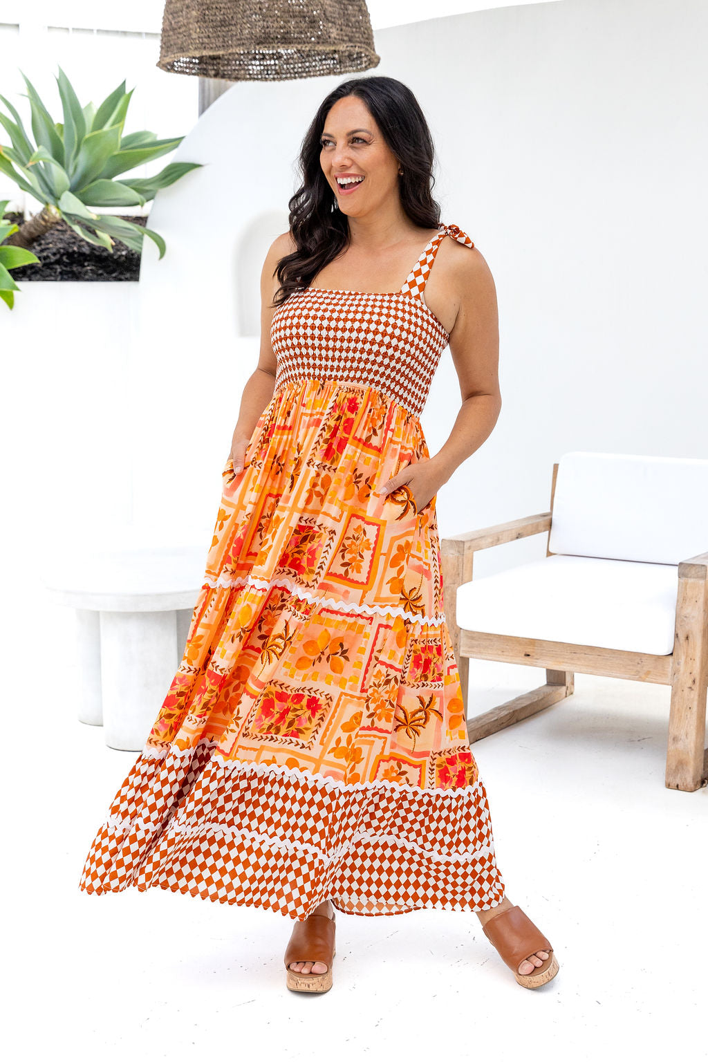 Allegra Maxi Dress in Sunkissed Mosaic