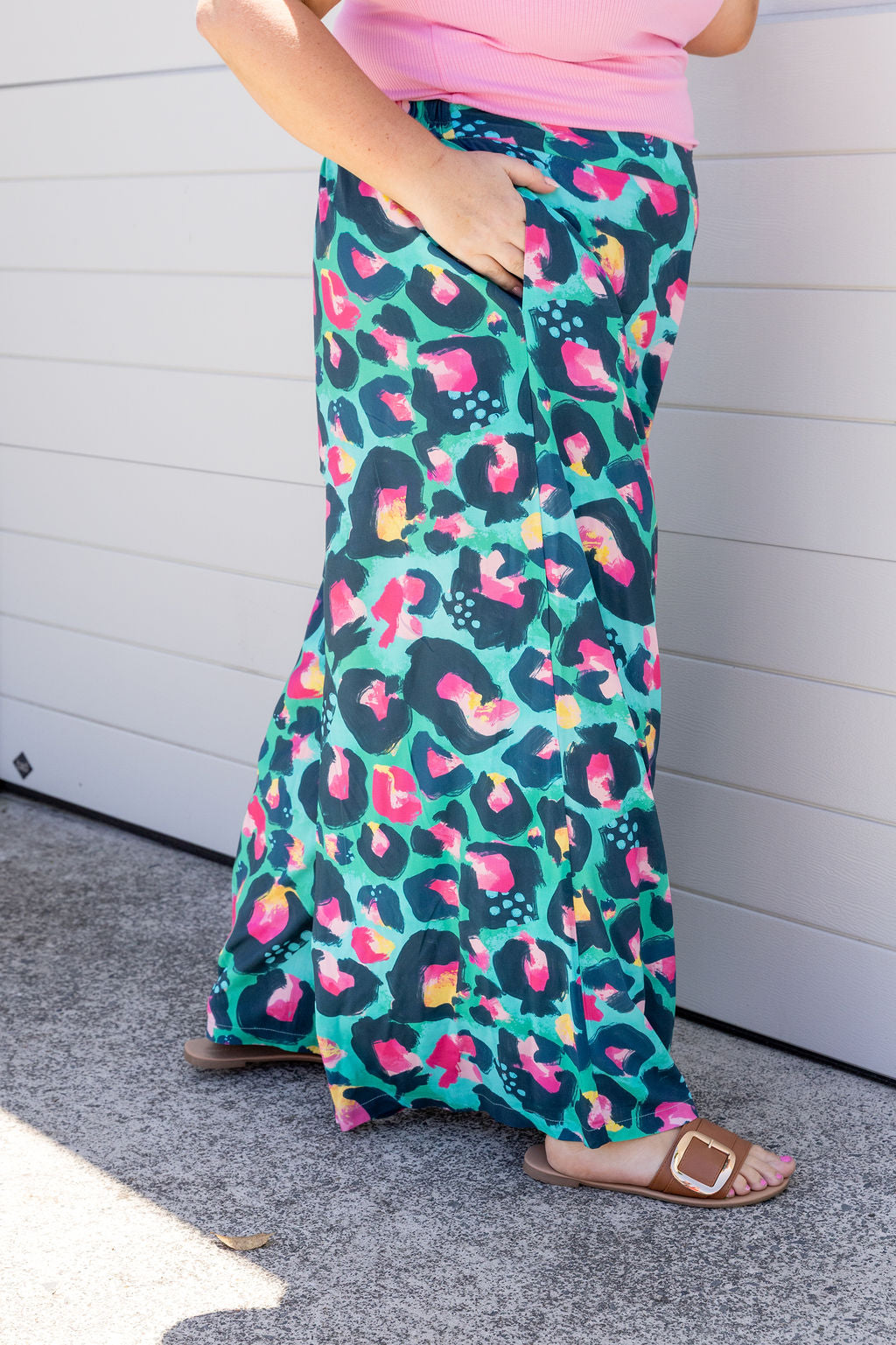 Larsa Pant in Green Leopard by Kasey Rainbow