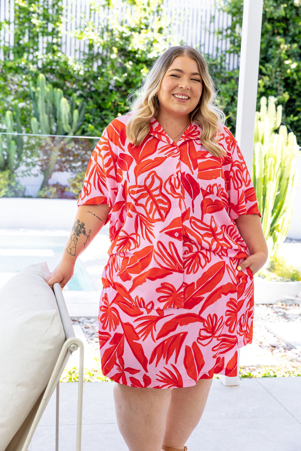 Marley Shirt in Blush Fern